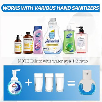 2Pack Automatic Soap Dispenser Touchless, Rechargeable Foaming Soap Dispenser,15oz/420ml Smart Hand Soap Dispensers,4-Level Adjustable,Wall Mount for Bathroom Kitchen Dish Soap(White, Foam) - color: 2 Pack-white 02, style: Foam