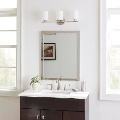 Progress Lighting 3-Light Etched Glass Modern Bath Vanity Light, Replay Collection , Indoor, P2159-104, Polished Nickel - color: Polished Nickel, size: 3-Light