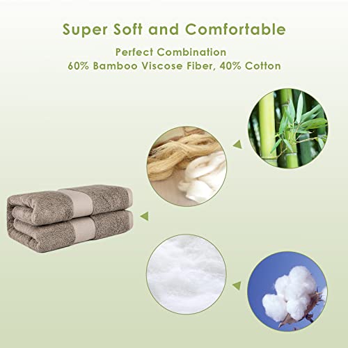 Extra Large Bath Towel Sheets for Body, Sensitive Skin, Adult Kids Baby Luxury Super Soft Highly Absorbent Oversized Towels 35" x 70" 1 Pack Walnut