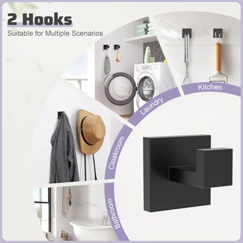 Matte Black Towel Bar Set 5-Piece Bathroom Hardware Accessories Set,23.6 Inch Modern Towel Holder Set SUS304 Stainless Steel Towel Rack Set for Bathroom,Wall-Mounted - color: 5-pcs Black