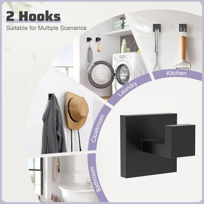 Matte Black Towel Bar Set 5-Piece Bathroom Hardware Accessories Set,23.6 Inch Modern Towel Holder Set SUS304 Stainless Steel Towel Rack Set for Bathroom,Wall-Mounted - color: 5-pcs Black
