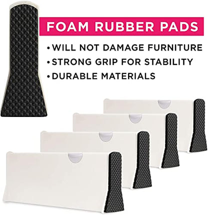 6 Drawer Organizer and Dividers, Organize Silverware and Utensils in Home Kitchen, Divider for Clothes in Bedroom Dresser, Designed to Not Snag Underwear and Bra Fabrics, Bathroom Storage Organizers - size: 4" Tall, 11"-17" Long, 6 Pack