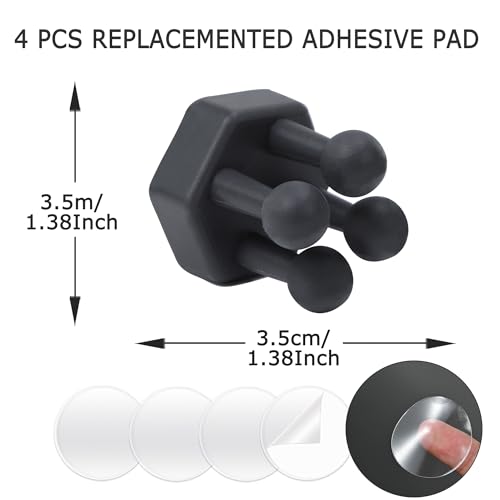 Silicone Toothbrush Holders for Bathroom - Adhesive Shower Toothbrush Holder Wall Mounted, Multi-Function Hook Waterproof Razor Holder Single Hook, Utility Plug Holder for Kitchen Living Room Office - color: Black