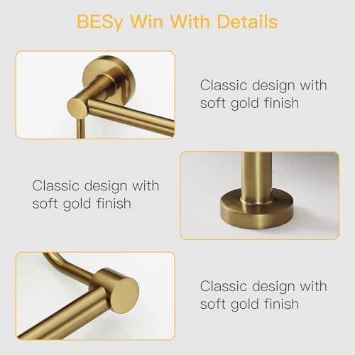 Double Towel Bar Bathroom Towel Rack Towel Rod Holder Antique Brass | Adjustable 16-26 In,Wall Mounted Towel Holder, Stainless Steel, Rustproof, Towel Bar Rod Hanger Hardware Accessories Hotel - color: Antique Brass