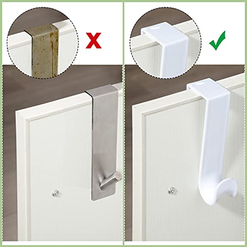 Jetec 8 Pcs Plastic Over the Door Clothes Hooks Bulk 4.72 Inch Long White Clothing Hanger Hooks Over the Door Hanging Hanger for Home Kitchen Bedroom Decoration (4.72‘’ Long)