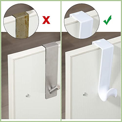 Jetec 8 Pcs Plastic Over the Door Clothes Hooks Bulk 4.72 Inch Long White Clothing Hanger Hooks Over the Door Hanging Hanger for Home Kitchen Bedroom Decoration (4.72‘’ Long)