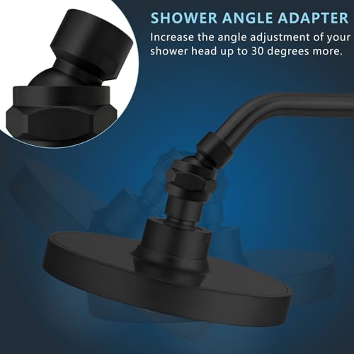 Voolan Solid Metal Shower Head Swivel Ball Adapter, Adjustable Pivot Ball To Adjust Showerhead Angle, Universal Connector Joint Fits Fixed, Hand Held & Rain Shower, Matte Black - color: Matte Black