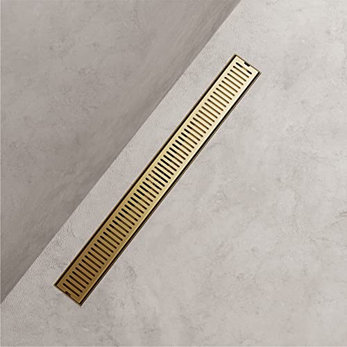 VIGO Elan 24 in. Linear Shower Drain in Matte Brushed Gold - VG07002MG - color: Matte Brushed Gold, size: 24 in.