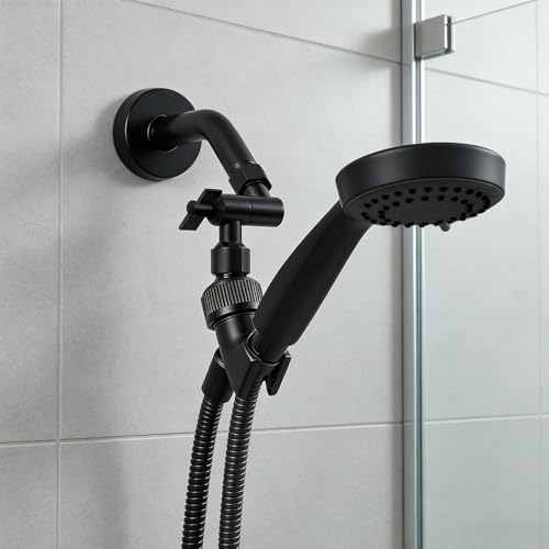 All Metal Shower Angle Adapter, Adjustable Shower Head Extension Adapter, Solid Brass Shower Head Elbow,Adjust Angle to Upgrade Shower Experience (Matte Black) - color: Matte Black
