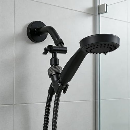 All Metal Shower Angle Adapter, Adjustable Shower Head Extension Adapter, Solid Brass Shower Head Elbow,Adjust Angle to Upgrade Shower Experience (Matte Black) - color: Matte Black