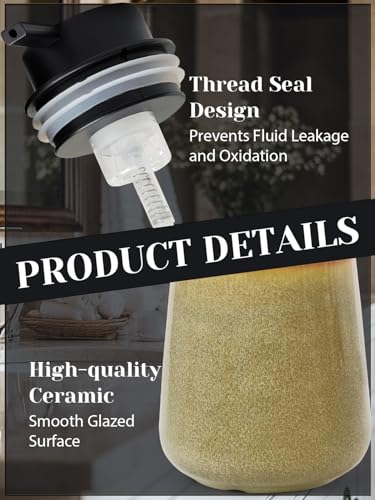 INGOFIN Ceramic Foaming Soap Dispenser - 12 oz Refillable Foam Hand Soap Dispenser Bathroom, Modern Dish Dispenser Pump for Kitchen,Kiln-Glazed Earthy Yellow-Brown - color: Yellow Brown