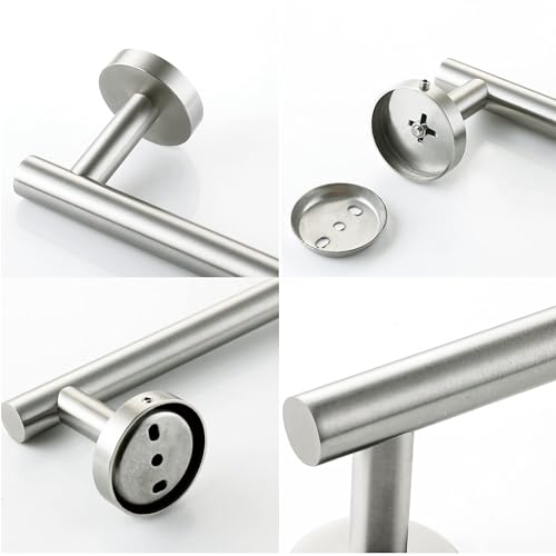 Nolimas Brushed Nickel Bath Towel Bar Single Bars Towel Rack Rod Classic Wall Mounted SUS304 Stainless Steel Toilet Kitchen Bathroom Towel Holder Towel Shelf Single Layer,24 inches-2 Pack - color: Brushed Nickel, size: 24inch 2Pack