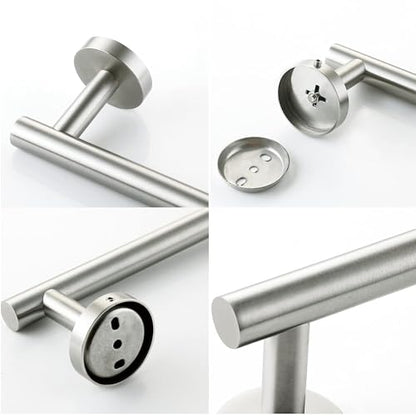 Nolimas Brushed Nickel Bath Towel Bar Single Bars Towel Rack Rod Classic Wall Mounted SUS304 Stainless Steel Toilet Kitchen Bathroom Towel Holder Towel Shelf Single Layer,24 inches-2 Pack - color: Brushed Nickel, size: 24inch 2Pack