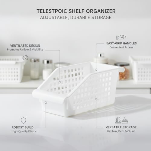 Telescopic Shelf Organizer, Adjustable Stainless Steel Cabinet Divider for Under Sink, Kitchen, Bathroom, and Closet Storage - size: 9.84 x 4.72 x 4.13 in