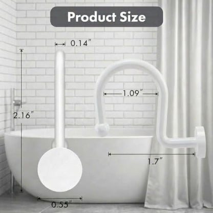 Bathway Plastic Shower Curtain Hooks, 12 Pcs, White, Decorative Hooks | Waterproof, Rust-Proof, Sturdy, Wear-Resistant, Drop-Proof, Multifunctional, Easy to Install, Classic and Attractive - color: White