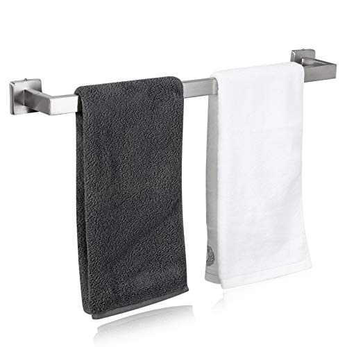 Rustproof 4-Piece Black Bathroom Hardware Set Including Towel Bar Toilet Paper Holder Towel Holder Robe Hook SUS304 Stainless Steel Wall Mount Contemporary Square Style Accessory, - color: Brushed Nickel