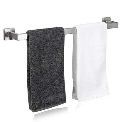 Rustproof 4-Piece Black Bathroom Hardware Set Including Towel Bar Toilet Paper Holder Towel Holder Robe Hook SUS304 Stainless Steel Wall Mount Contemporary Square Style Accessory, - color: Brushed Nickel