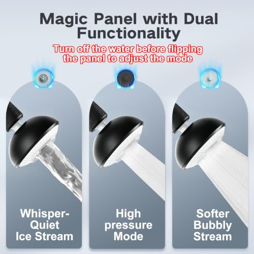 Kitchen Faucet Sprayer Attachment, Anti-Splash 3-Mode Swivel Faucet Extender with Wide Spray Area, 360° Rotating Faucet Aerator, Faucet Head Replacement for Kitchen (Black) - color: Black