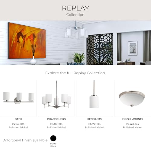 Replay Collection 2-Light Etched White Glass Modern Bath Vanity Light Polished Nickel - color: Polished Nickel, size: 2-Light