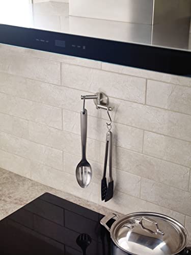 Moen YB0402BN Align Modern Double Swivel Robe Hook, Brushed Nickel - color: Brushed Nickel