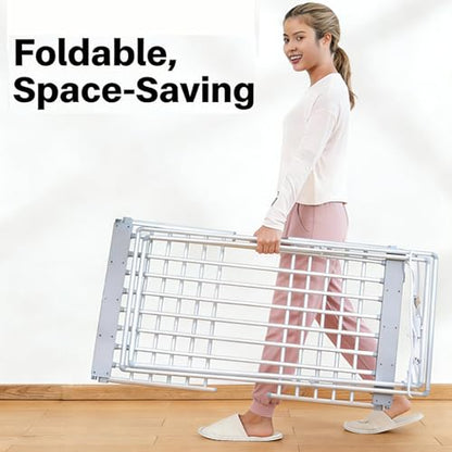 (1 Pack) eflyefly Electric Heated Drying Racks Clothes Airer Towel Warming Rack