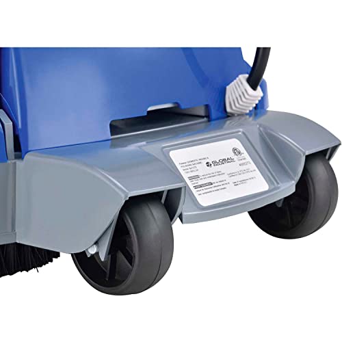 Global Industrial Mini Floor Scrubber With Floor Pads, 11" Cleaning Path | Dual Nylon Scrub Brushes, Cleans & Polishes Tile, Wood, Marble and other Hard Floors