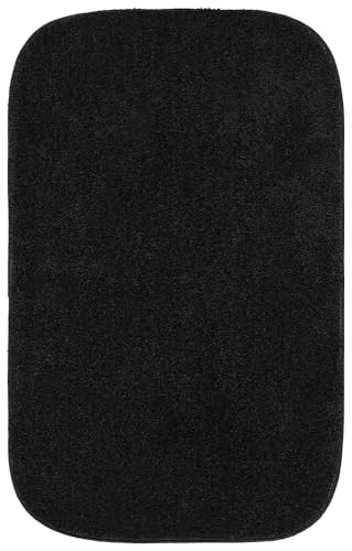 Garland Rug Traditional Bath Rug Set, 2-Piece Set, Black - color: Black, size: 2 Bath Rugs (17" x 24", 21" x 34")