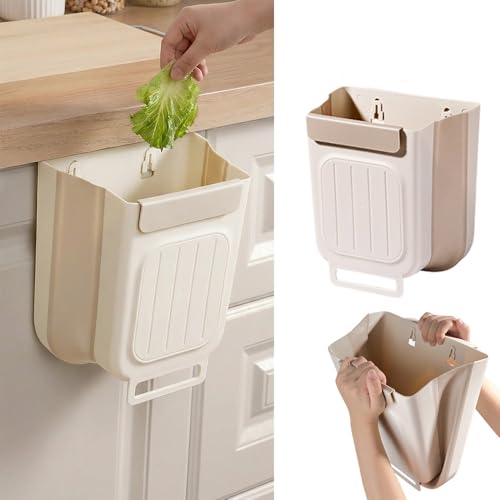 Foldable Hanging Trash Can, 6/11 L Kitchen Compost Bin for Under Sink, Plastic Wall-Mounted Garbage Can for Household, Office and Outdoors (Medium-6L) - color: Medium-6L