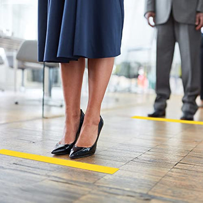 Outus 3 Rolls Floor Marking Tapes 2" Width 100' Length Yellow Durable Non Abrasive Strong Floor Tape for Social Distancing, Gyms, Athletics, School, Restaurants, Equipment, Heavy Foot Traffic