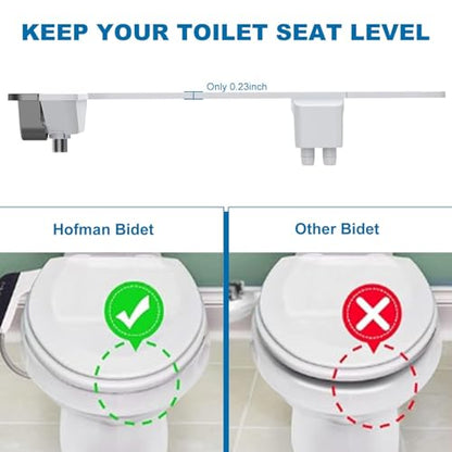 Bidet Attachment for Toilet, Non-Electric Bidet Self-Cleaning Dual Nozzle (Feminine/Rear Wash), Cold Water Bidets Sprayer for Existing Toilets Cover with Adjustable Pressure, Easy to Install, Grey - color: Dark Grey, style: EB011
