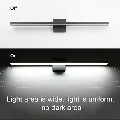 Ralbay 31.5inch Dimmable Modern LED Black Vanity Light 28W Frosted Aluminum for Bathroom Vanity Lighting Fixtures Cool White 6000K - color: Black-Dimmable, size: 31.5 inch