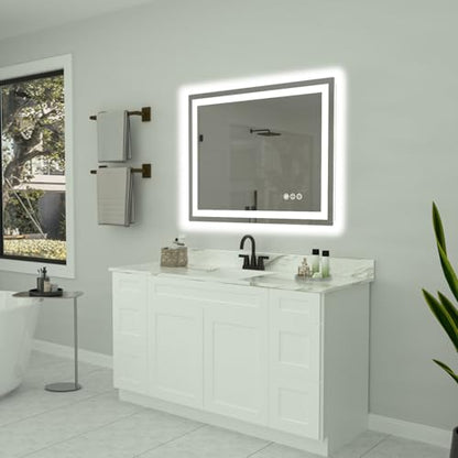 40"x 32" LED Bathroom Mirror with Lights, Double Lights Dimmable, Anti-Fog, Front and Backlit LED Mirror for Bathroom, Lighted Bathroom Vanity Mirror with Tempered Glass (Horizontal/Vertical) | Front & Backlit, Anti-Fog, Dimmable, Memory Function, Tempere
