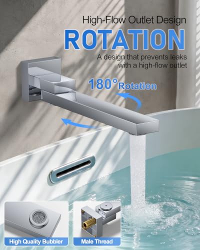 Woindo 4 Function Shower Faucet Set 12" Rain Shower Head/6'' Side Shower Head and 3 Setting Handheld Ceiling Mount Push Button Diverter Complete Rainfall Round Shower System Included Valve Trim Kit - color: Chrome Polished, style: 4-Function-Ceiling