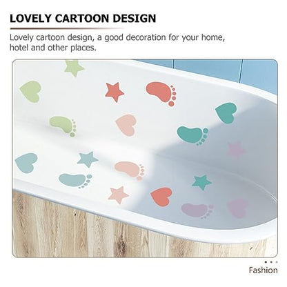HOMSFOU Anti-Slip Bathtub Stickers 12 Sheets Non-Skid Safety Decals for Bathroom Floor and Shower Treads 7.87 Inch Waterproof Decorative Floor Stickers
