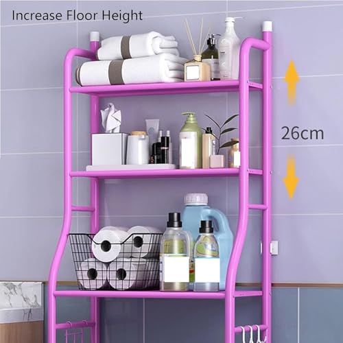 Over The Toilet Storage Shelf 3 Tiers Bathroom Organizer Rack with Paper Holder Not Included(White) - color: White