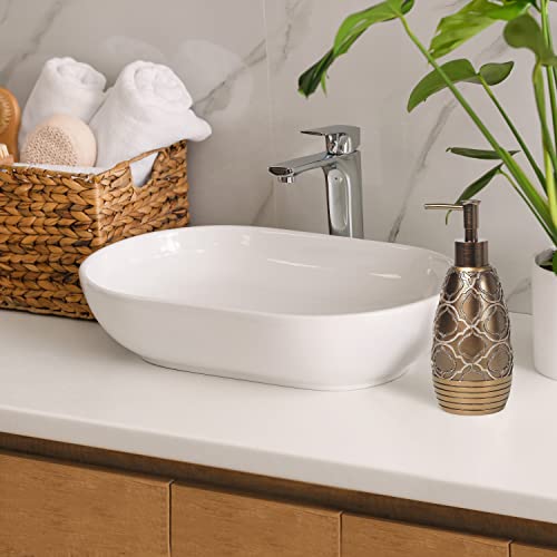 Zahari Home Spindle Stylish Soap Dispenser Set - Modern Print Design for Kitchen and Bathroom - Lotion Pump, Dish Soap, Hand Sanitizer, Hand Soap - Cute and Practical - color: Spindle