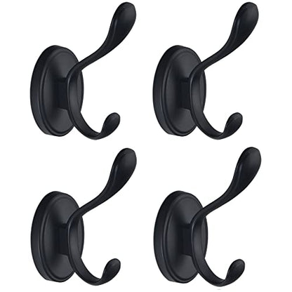 Coat Hooks Matte Black Bathroom Towel Hooks Modern Wall Hooks Heavy Duty 4 Pack, Wall Mounted Rustproof Metal Shower Hook for Bathrooms Bedroom Kitchen Hotel Garage - color: Black, size: Style B