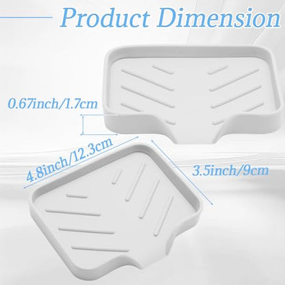 BokWin Silica Gel Soap Dish with Drain, White, 4.8x3.5 Inch | 1 Pack, Self Draining Soap Tray, For Shower, Bathroom and Kitchen, Sink Organizer, Bar Soap Holder - color: White