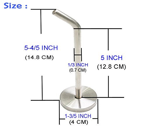 Brushed Stainless Steel Single Heavy Duty Short Nose Wall Mount Hook, Fit for Kitchen,Bedroom,Living Room, Bathroom,Closets and Garage Storage (5-4/5", 4 PCS) - size: 5-4/5" , 4 PCS