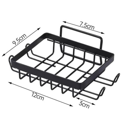 Soap Dish Holder, No Drilling Soap Bar Holder, Adhesive 304 Rustproof Stainless Steel Bar Soap Holder, Wall Mounted Soap Dish for Shower, Bathroom Kitchen Sponge Holder (1, Black 2)