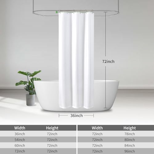 eachope Stall Waterproof Fabric Shower Curtain,No Liner Needed,TPU Laminated Polyester Shower Curtain,Chevron Striped with Weighted Magnets and Metal Grommets,36 x 72 Inch,White - color: White, size: 36"W x 72"L (Pack of 1)
