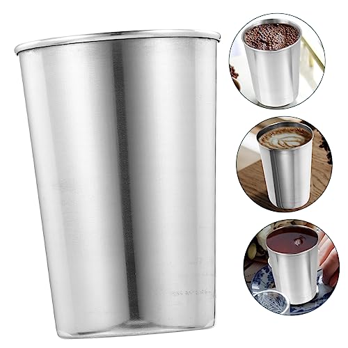 Stainless Steel Tumbler Cup Bathroom Rinse Cup for Toothbrush and Beverages Silver Drinking Cup for Home Use Easy to Clean and Stylish Design