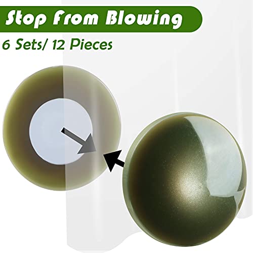 Jetec 12 Pcs/6 Sets Magnetic Curtain Weights No Sew Shower Curtain Magnets Dark Green Plastic Shower Curtains Liner Clips for Light Curtains Tablecloth Liner - color: Dark Green