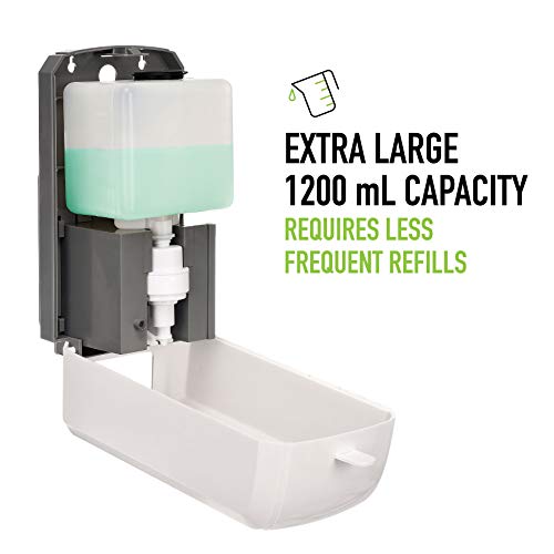 Alpine Automatic Hand Sanitizer Dispenser - Touchless Soap Dispenser with Drip Tray for Restaurant, Hospital, School, Hotel, Kitchen and Bathroom -1200mL Foam - style: Foam w/ Drip Tray