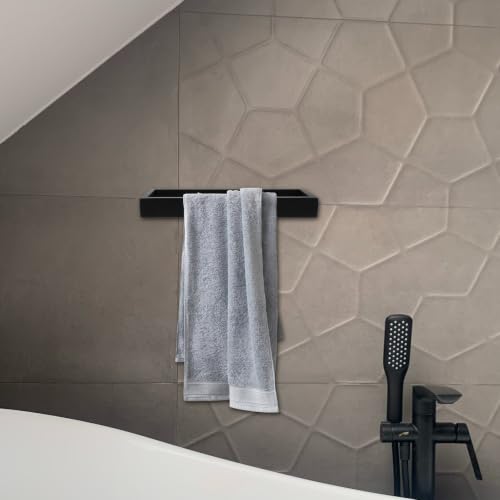 Beaupretty Wall Mounted Bath Towel Holder Square Stainless Steel Towel Ring Organizer Rust Resistant Bathroom Accessory for Small Bathroom Layouts and Washroom