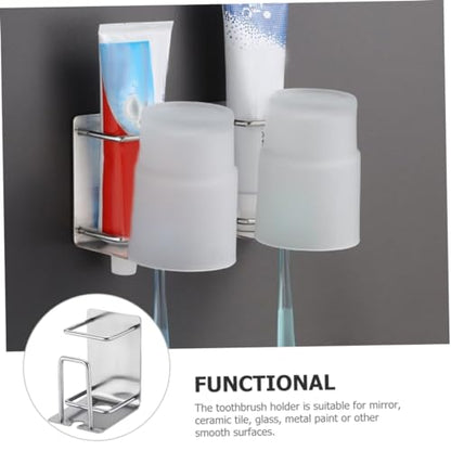Generic Toothbrush Organizer Rinsing Cup Wall Mounted Toothbrush Rack Stainless-Steel Toothbrush Holder Modern Bathroom Accessory