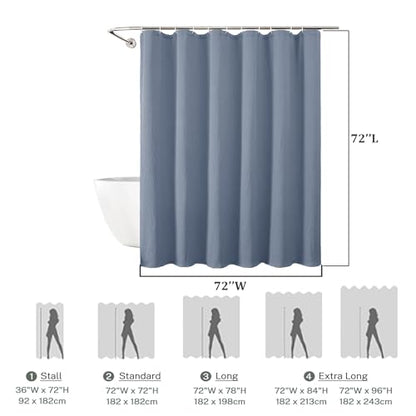 Aiyufeng 3D Textured Sky Blue Shower Curtain for Bathroom, Fabric Shower Curtain Soft Cloth & Hotel Spa Quality, Luxury Boho Bathroom Curtains, Machine Washable, Sky Blue, 72x72 Inches - color: Sky Blue, size: 72"W x 72"L (Pack of 1)