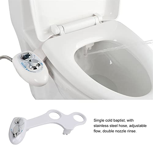 Fdit Bidet Toilet Attachment Dual Nozzle Water Pressure Adjustable Self Cleaning Cold Water Spray No Tools Required for Personal