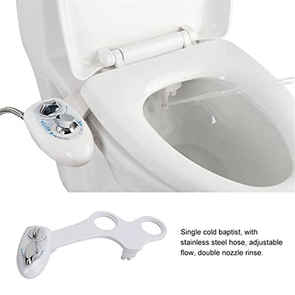 Fdit Bidet Toilet Attachment Dual Nozzle Water Pressure Adjustable Self Cleaning Cold Water Spray No Tools Required for Personal