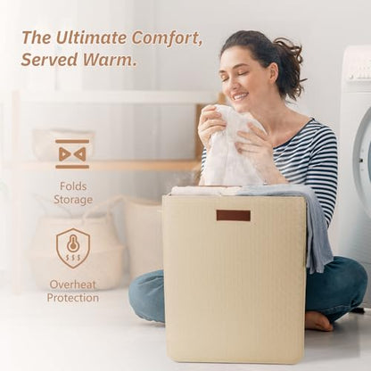 Towel Warmer Bucket - Hot Towel Warmer for Bathroom & Home Spa, Fits 3 Oversized 40"x70" Towels/Bathrobes/Blankets, Auto Shut Off & Adjustable Timer (Upright- Geometric Weave Style) - size: Upright- Geometric Weave Style